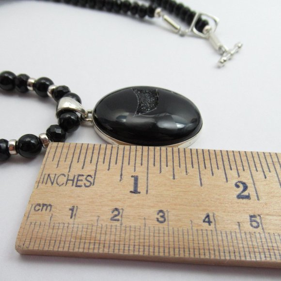 Black Onyx Druzy necklace - Picture 7 of 13